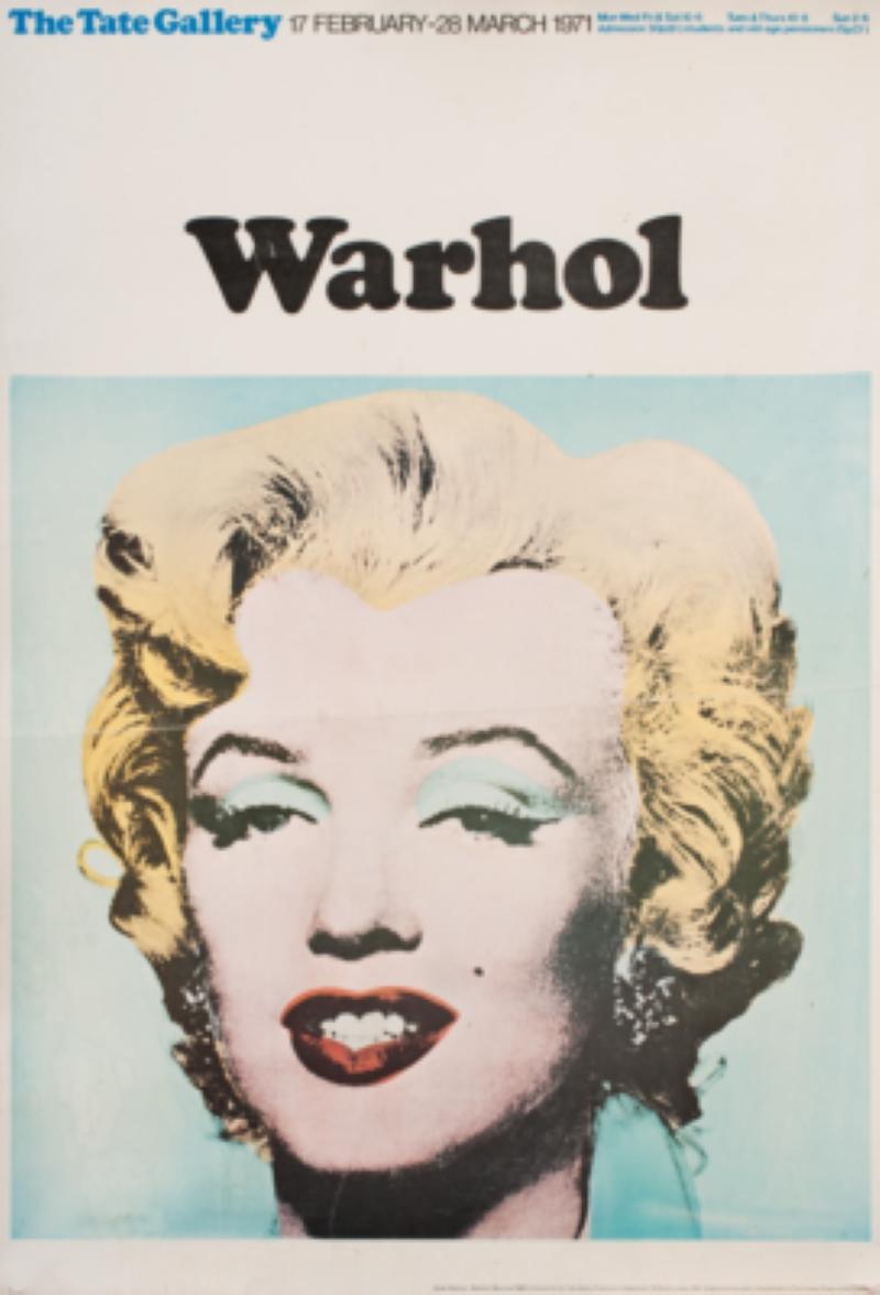 Figurative Print de Unknown - Andy Warhol Marilyn Monroe Exposición Tate 1971 Póster Original Vintage