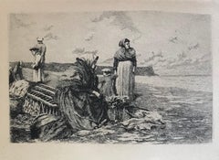 Antique Animated landscape - Engraving 11x14 cm