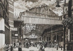 Anthony Michael Dyson (b.1931) - Framed 20th Century Aquatint, Borough Market