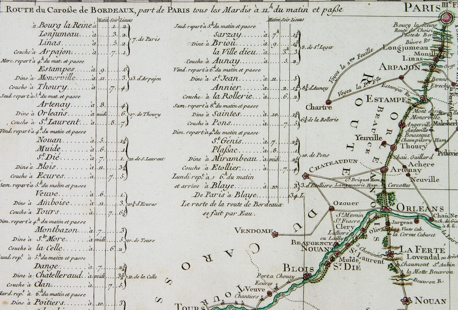Antiguo mapa plegable de 1765 de Francia, Burdeos, etc. - Print de Unknown