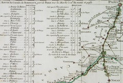 Antique 1765 Wine Country Folding Map of France, Bordeau etc.