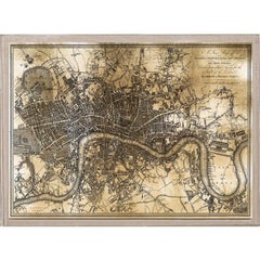 Antique City Maps, London, gold leaf, unframed