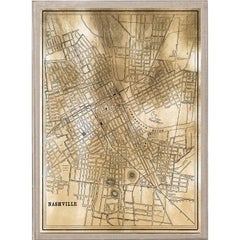 Antique City Maps, Nashville, gold leaf, unframed Antique City Maps, Nashville, gold leaf, unframed