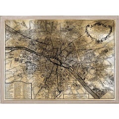 Antique City Maps, Paris, gold leaf, unframed