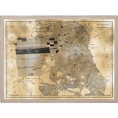 Antique City Maps, San Francisco, gold leaf, acrylic box frame