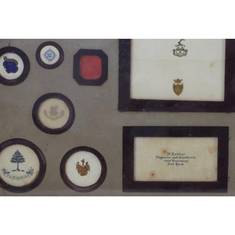 Antique Framed 19th C. Stationery & Engraving Samples Ex- Susie Hilfiger For Sale 7