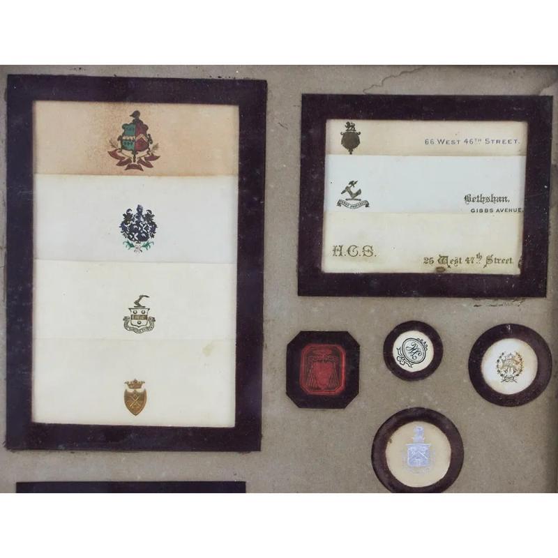 Antique Framed 19th C. Stationery & Engraving Samples Ex- Susie Hilfiger For Sale 6