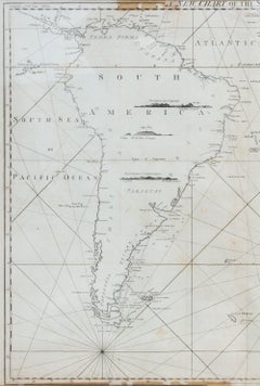 Antique Map of the Southern Oceans, South America and Africa