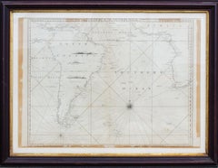 Antique Map of the Southern Oceans, South America and Africa