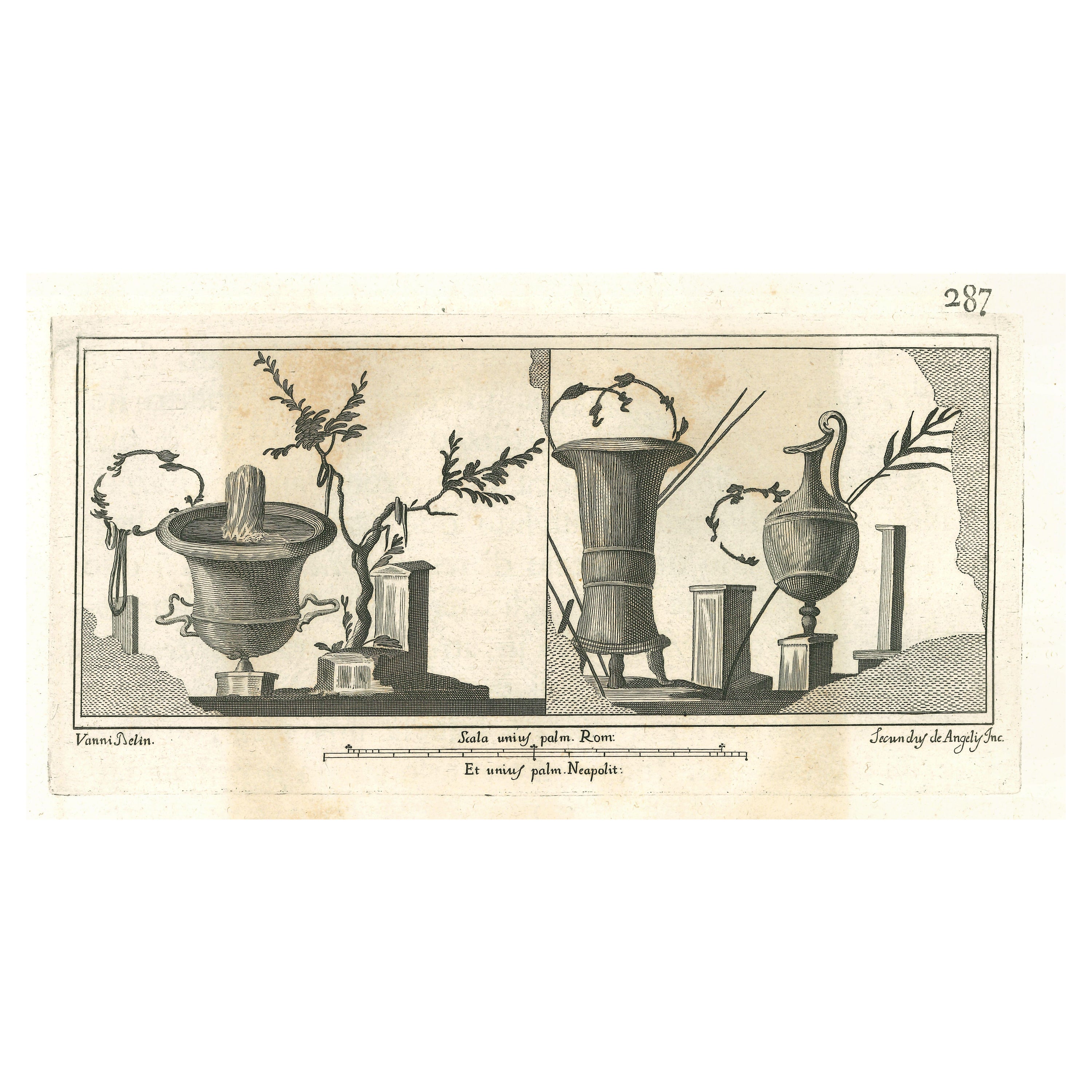 Unknown Figurative Print – Antiquitäten des Herculaneum ausgestellt – Radierungen von verschiedenen Künstlern – 18. Jahrhundert