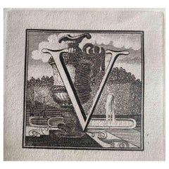 Antiquités d'Herculanum -  Lettre V - Gravure - 18ème siècle