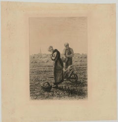 A.P. Martial (1827-1883) after Jean Francois Millet - Etching, The Angelus