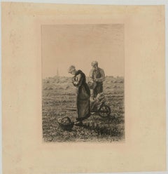 A.P. Martial (1827-1883) after Jean Francois Millet - Etching, The Angelus