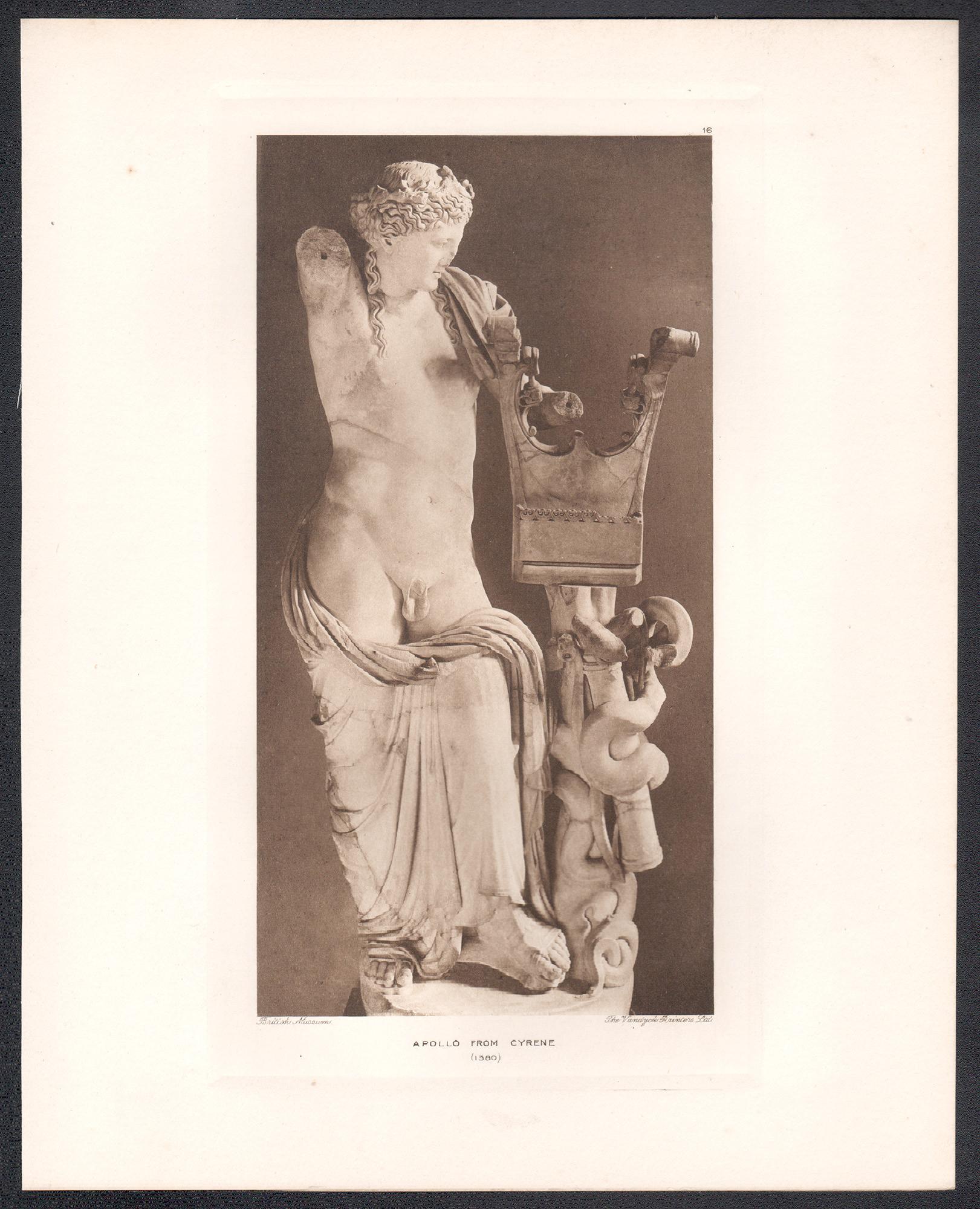 Apollo di Cirene, British Museum Scultura classica romana in fotoincisione - Print di Unknown