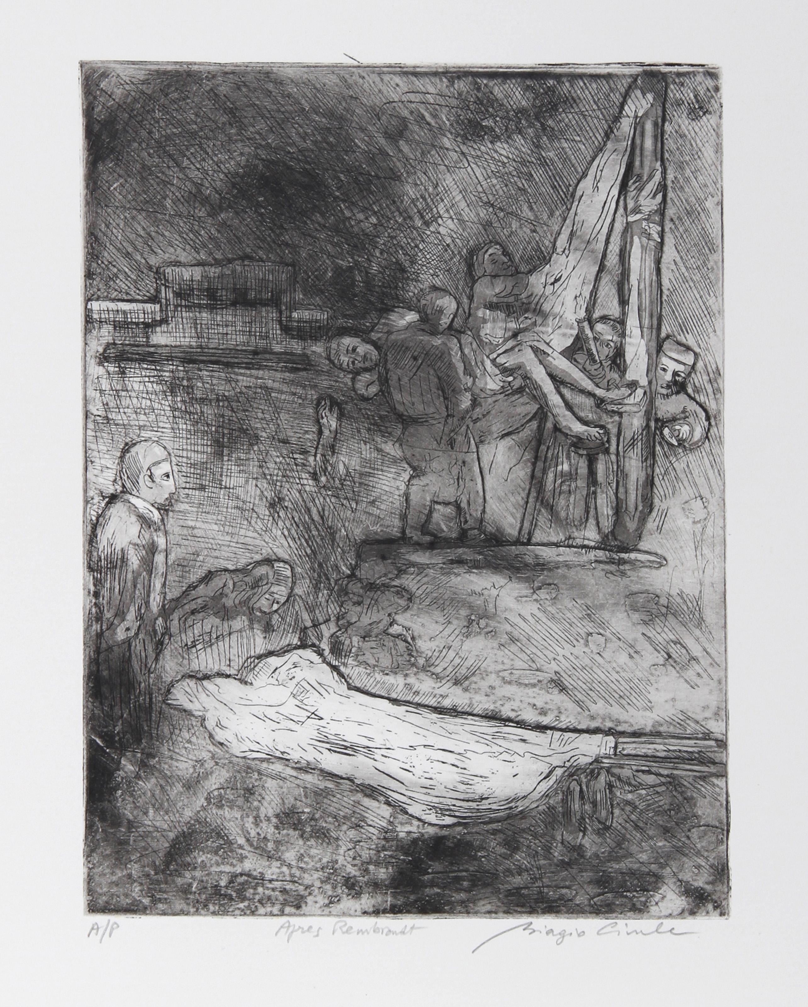 Apres Rembrandt, Modern Etching by Biagio Civale - Print by Unknown