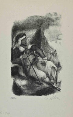 Arabischer Mann – Lithographie – Mitte des 20. Jahrhunderts