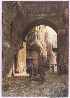 Affiche vintage de l'arche de Saint-Marc, Rome, années 1980