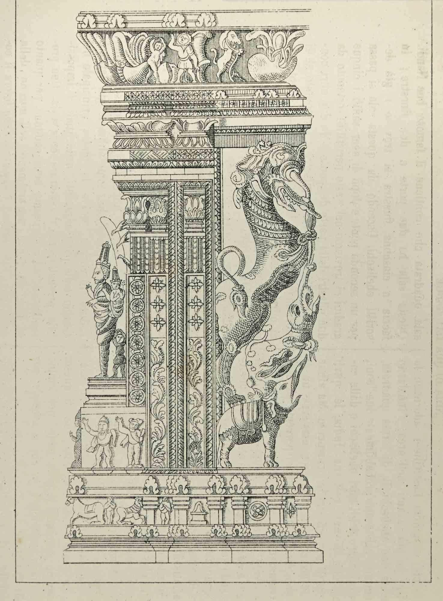 Figurative Print de Unknown - Diseño arquitectónico - Litografía - 1862