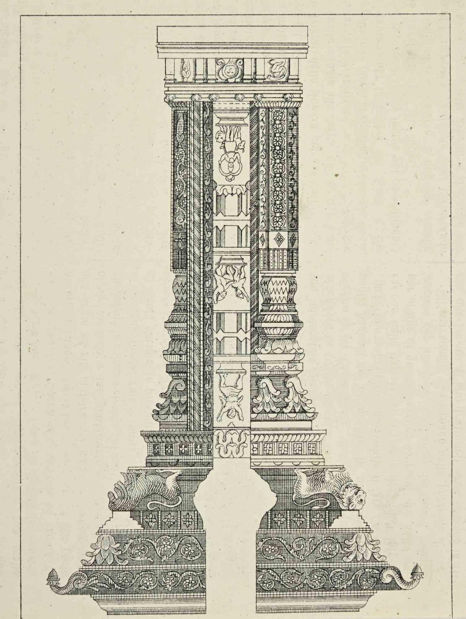 Unknown Figurative Print - Architectural Design - Lithograph - 1862