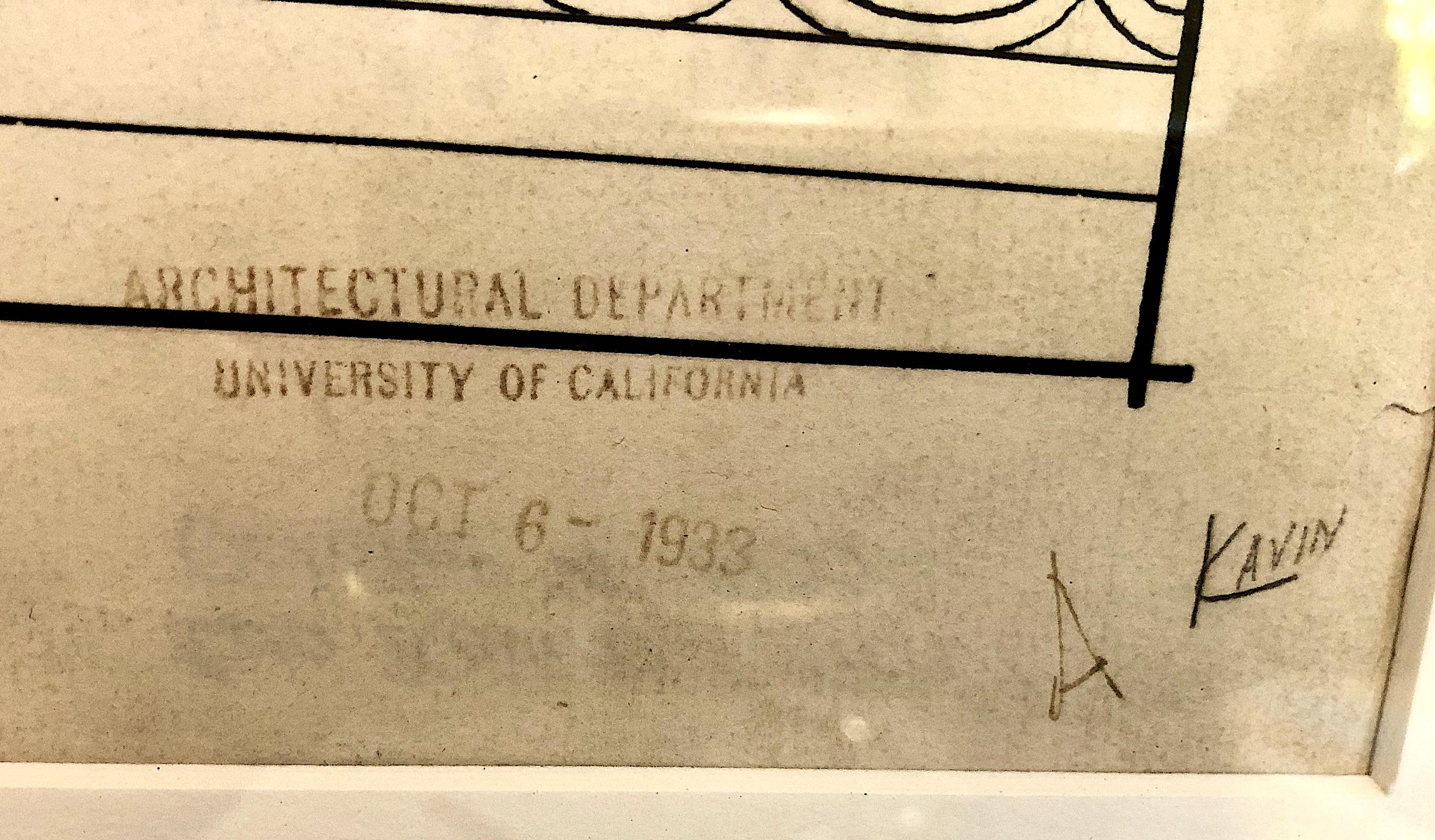 Architectural Drawing, Women’s University Club New York City - Other Art Style Print by Unknown