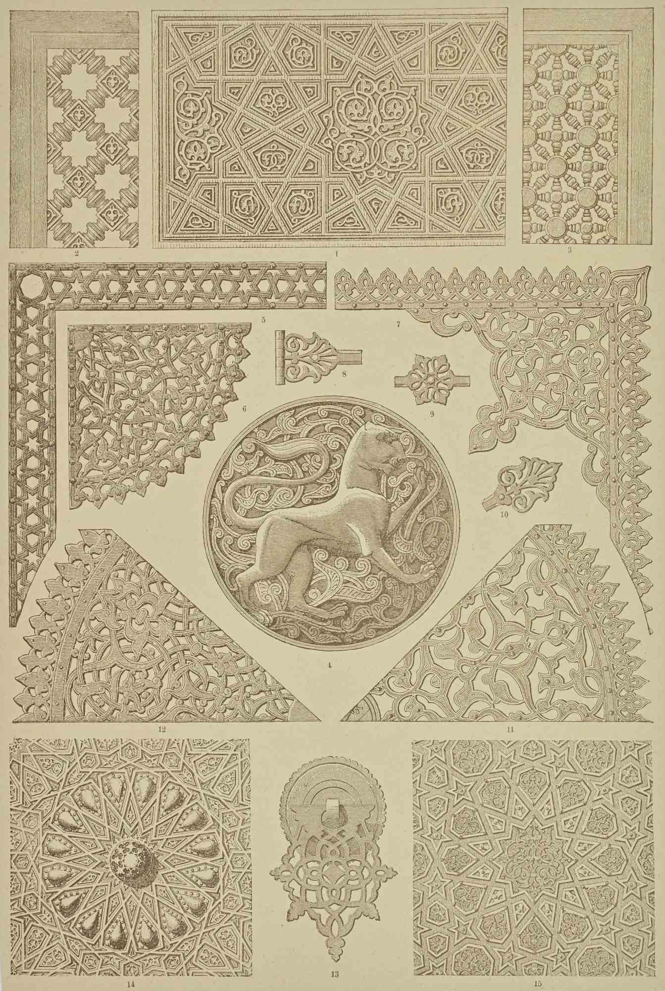 Arquitectura árabe-morisca - Litografía - Siglo XIX