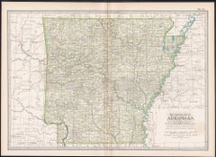 Arkansas. EE.UU. Atlas del siglo estado antiguo mapa vintage