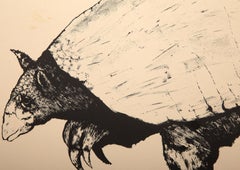 Armadillo, Surrealist Lithograph by Aubrey Schwartz