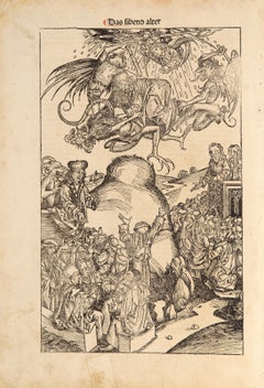 Arrival of the Antichrist, Woodcut by Michael Wolgemut