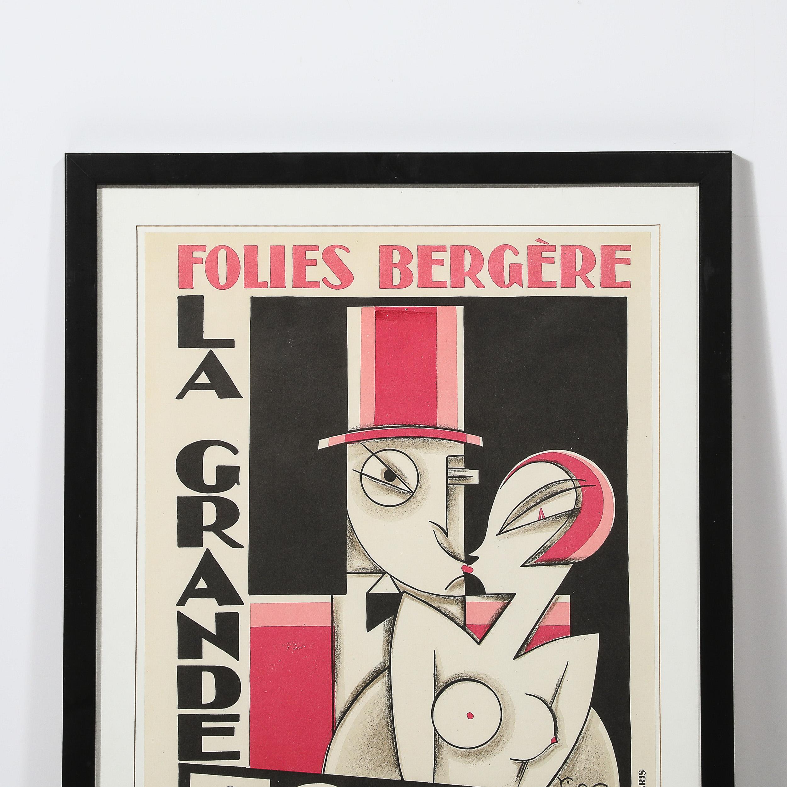 Poster litografico Art Deco Folies Bergere La Grande Folie - Figurative Print Beige di Unknown