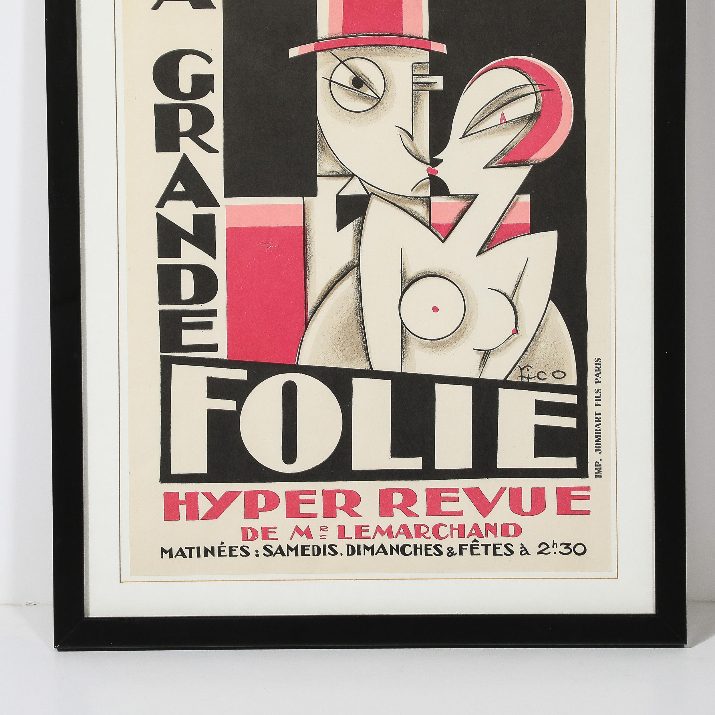 Aggiungi un pezzo di glamour parigino alla tua collezione con questo poster litografico Art Deco 