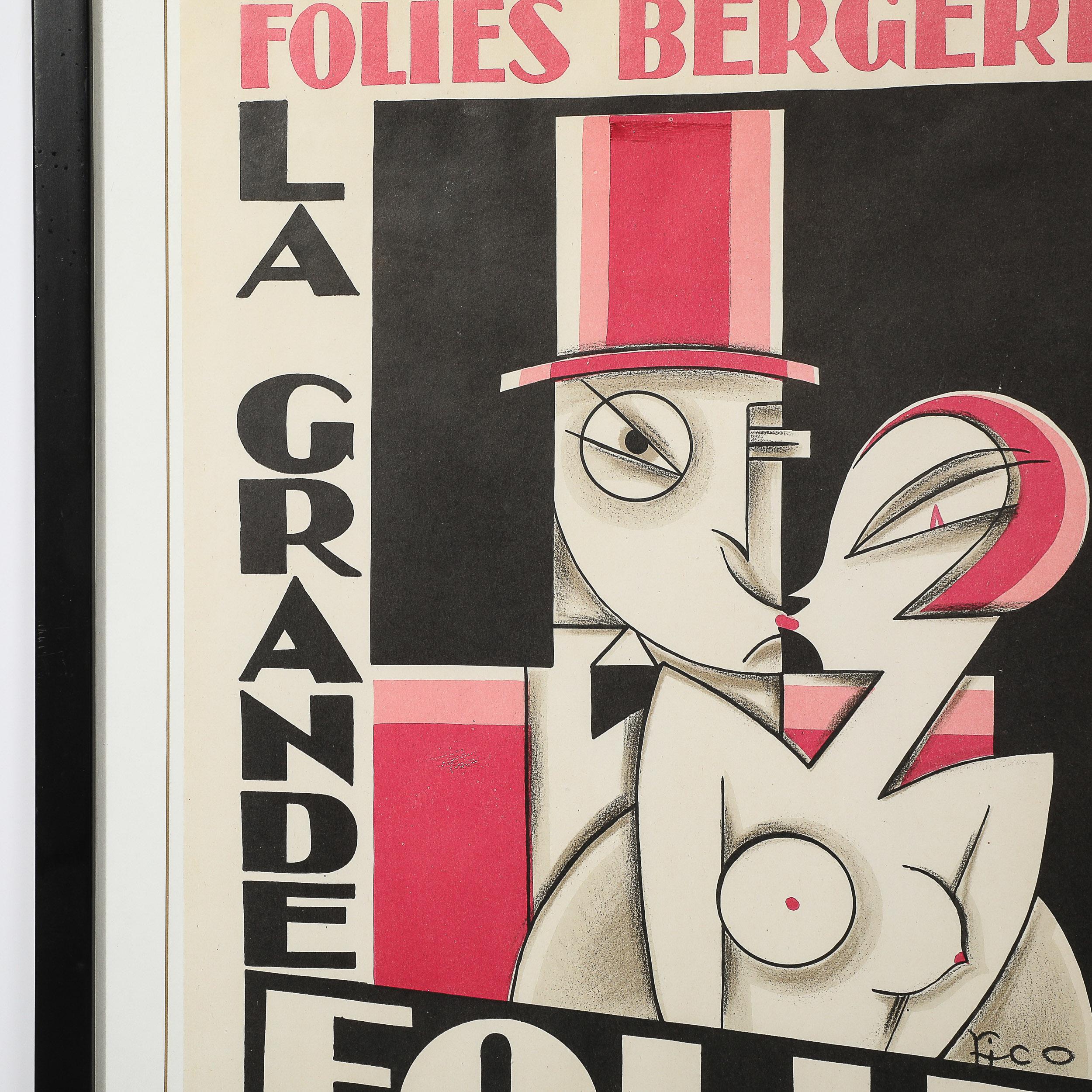 Poster litografico Art Deco Folies Bergere La Grande Folie in vendita 4