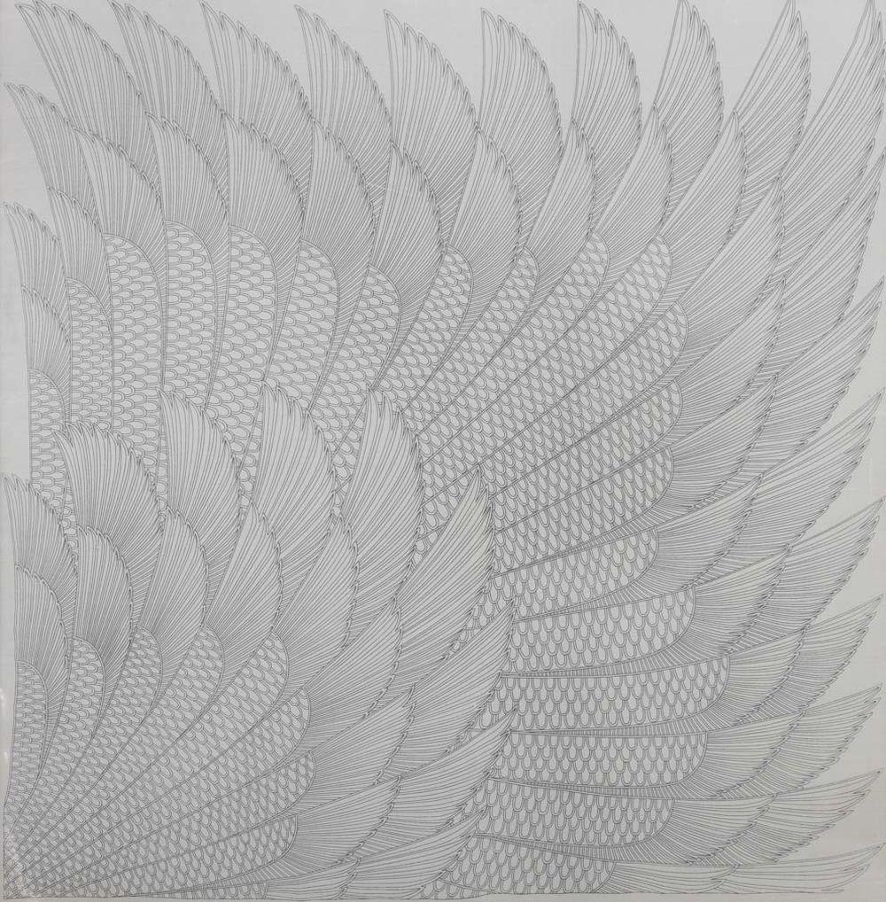 Art Deco Manner Wings Composition - Print by Unknown