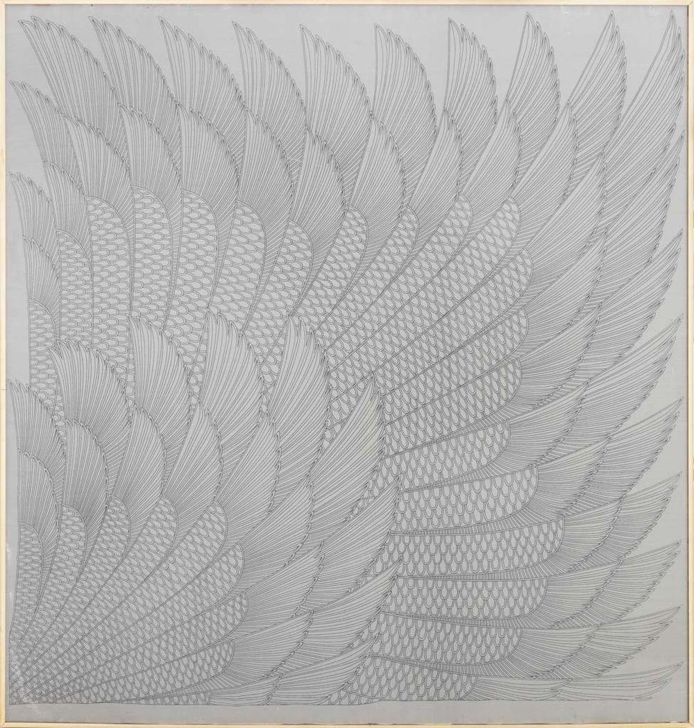 Unknown Animal Print - Art Deco Manner Wings Composition