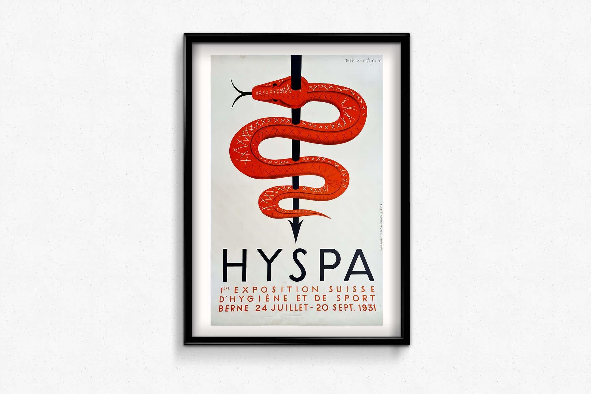 Art Deco Original poster fot the first exhibition for hygiene and sport Hyspa For Sale 2