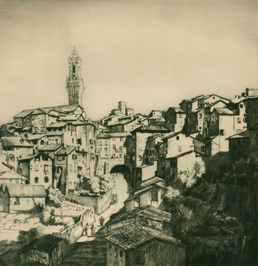 Arthur Ralph Middleton Todd RA (1891-1966) - Framed Etching, Siena, Tuscany - Print by Unknown