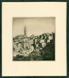 Arthur Ralph Middleton Todd RA (1891-1966) - Framed Etching, Siena, Tuscany
