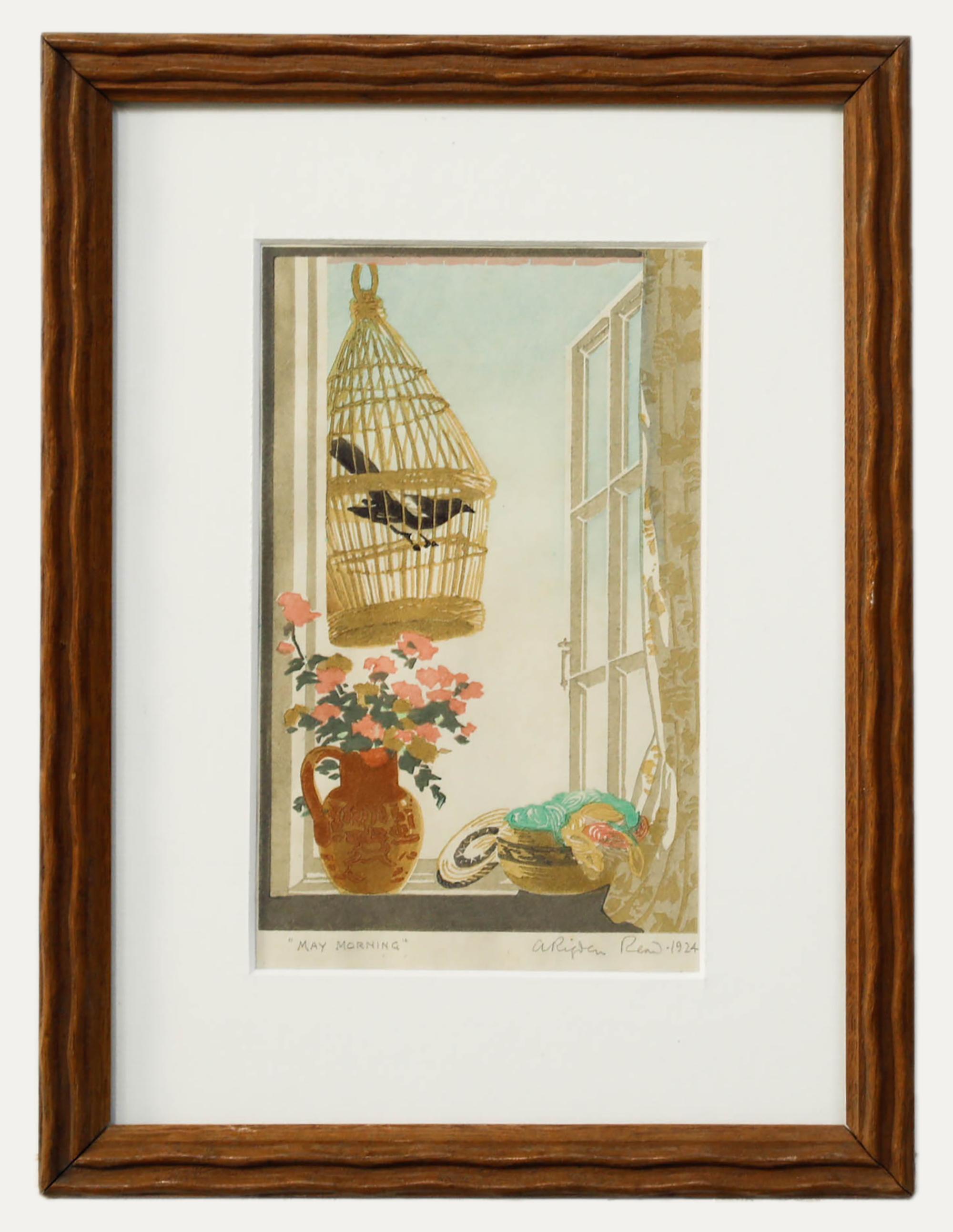 Unknown Still-Life Print - Arthur Rigden Read (1879-1955) - 1924 Woodcut, May Morning