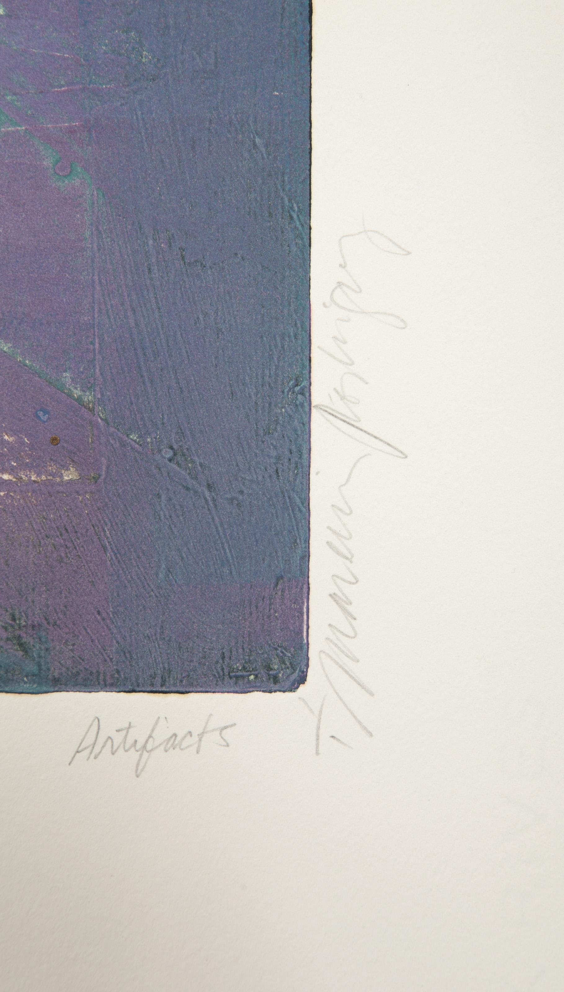 Artifacts II, Abstract Monoprint and mixed media by Manuel Rodriguez Jr. For Sale 1