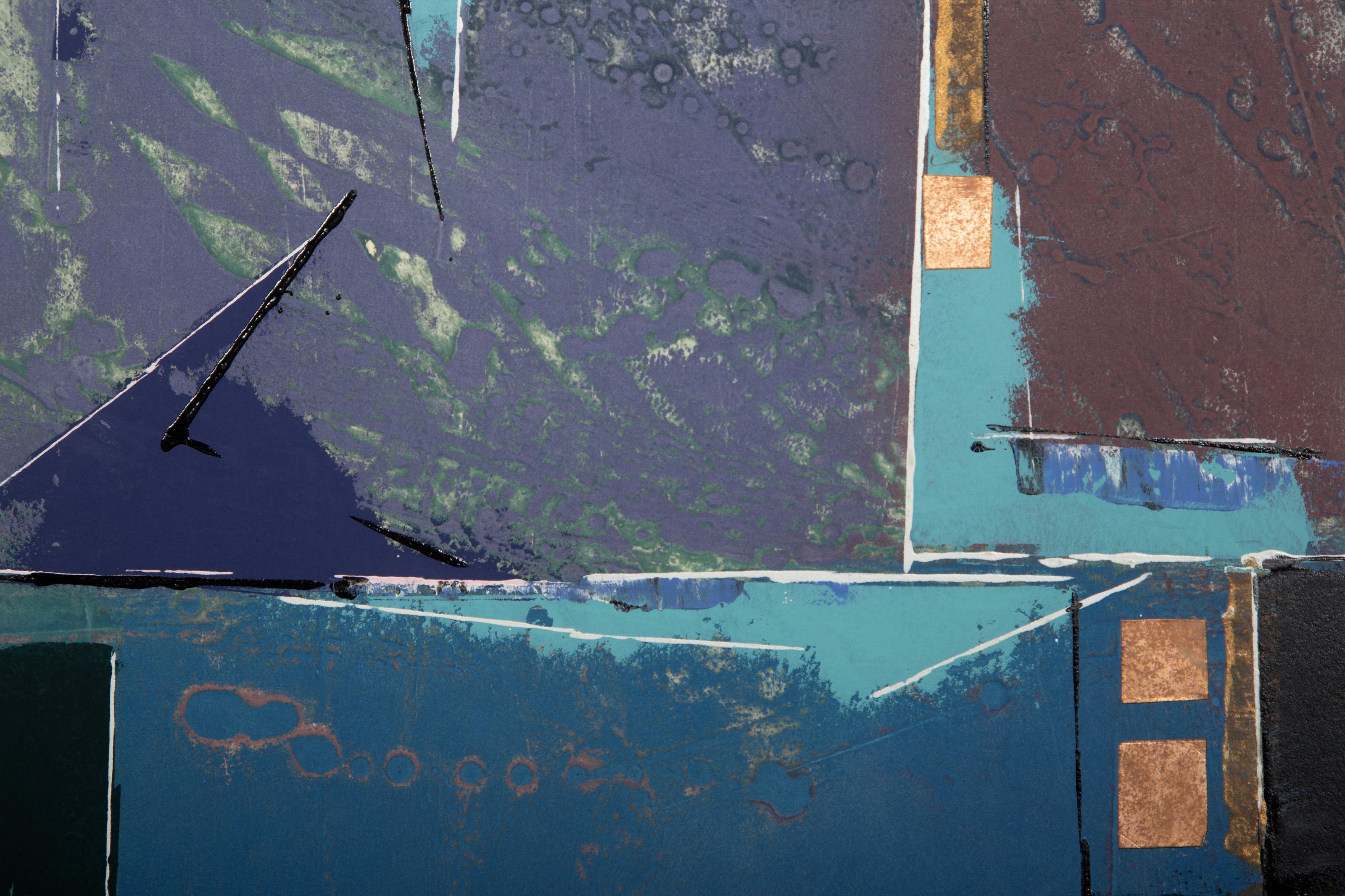 Artifacts IV, Abstract Monoprint and mixed media by Manuel Rodriguez Jr. For Sale 1