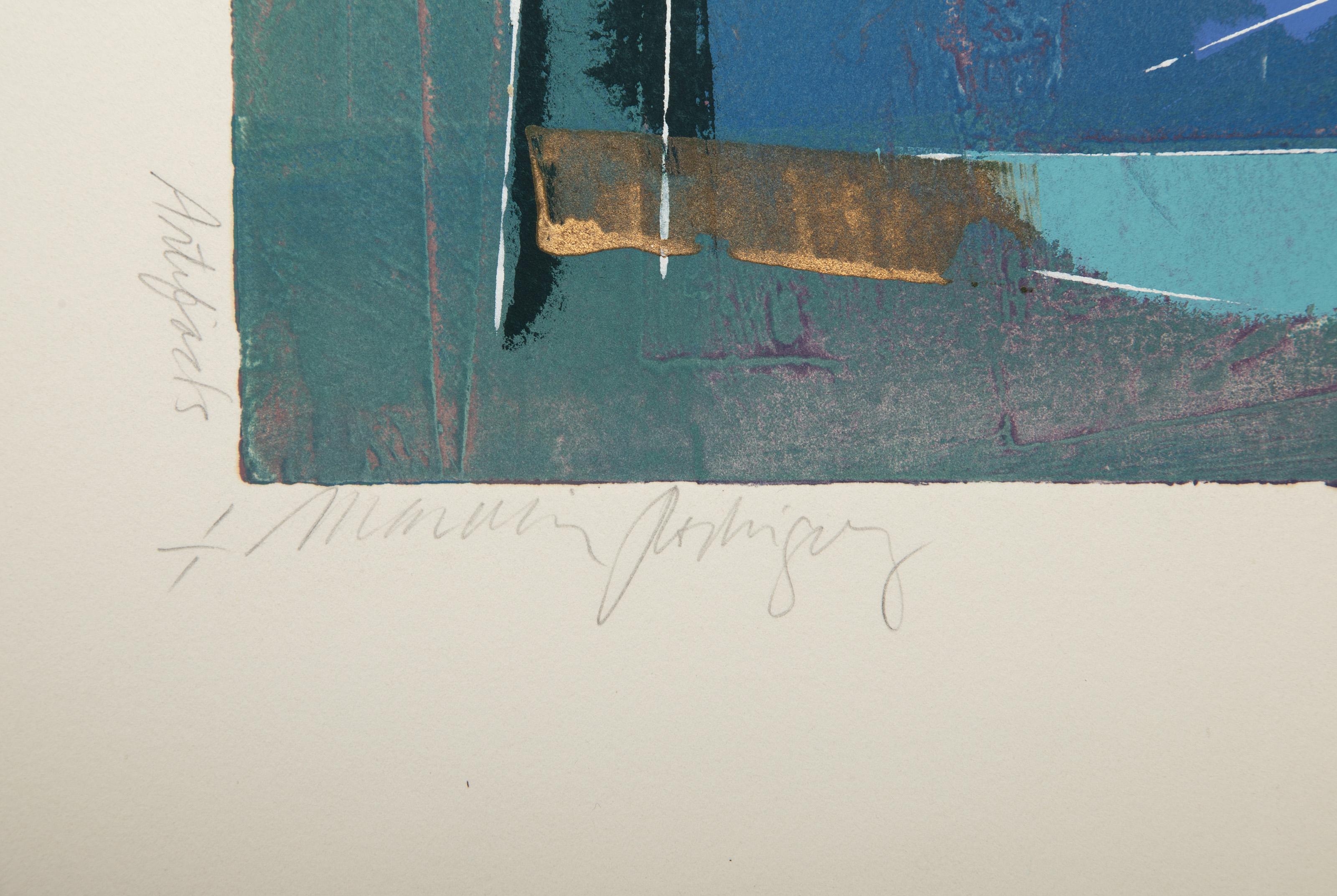 Artifacts IV, Abstract Monoprint and mixed media by Manuel Rodriguez Jr. For Sale 3