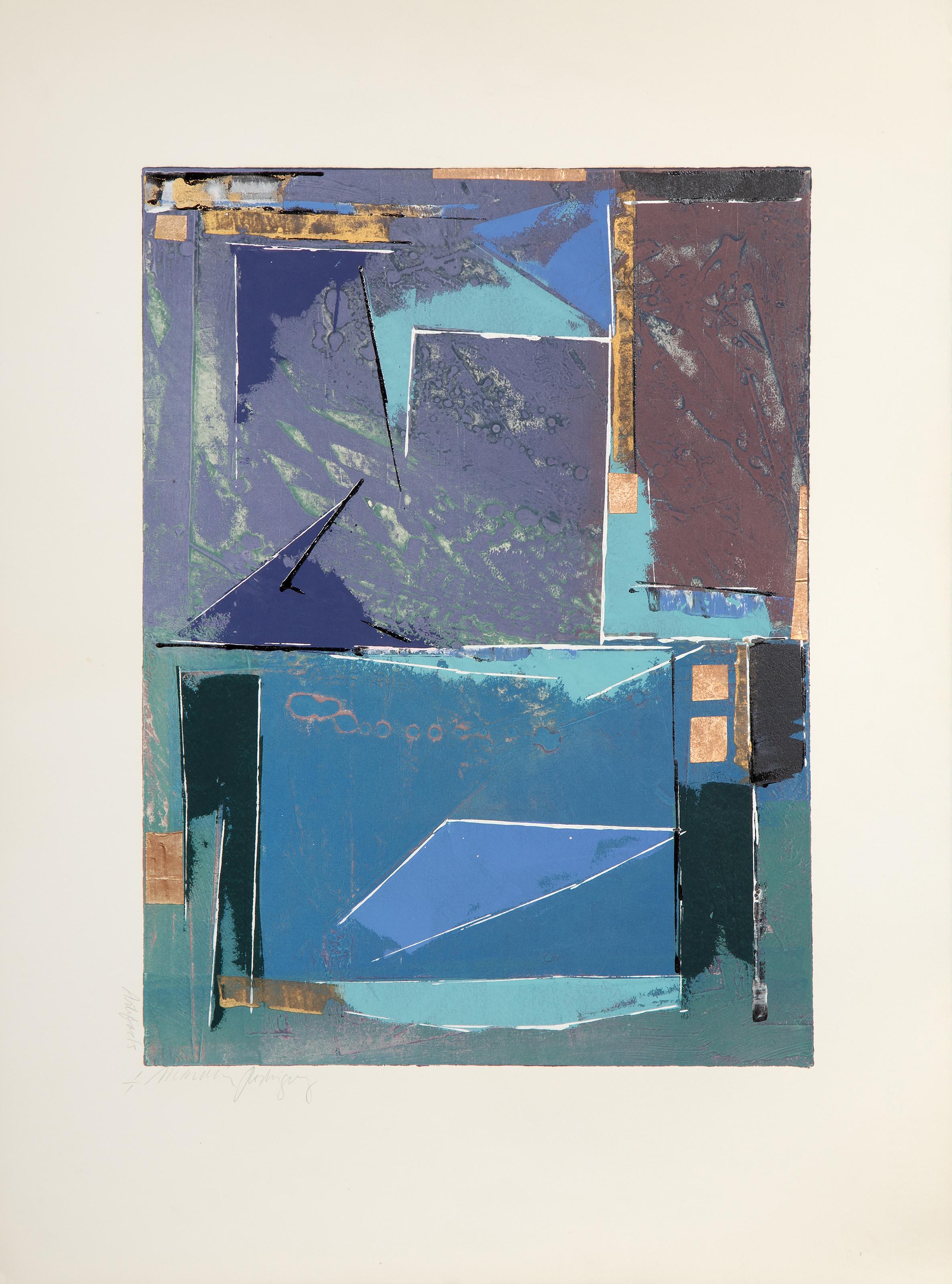 Manuel Rodriguez Jr., Filipino (1942 - ) -  Artifacts IV. Medium: Monoprint and mixed media on BFK Rives, signed and titled in pencil, Edition: 1/1, Image Size: 20.75 x 15.5 inches, Size: 30 x 22 in. (76.2 x 55.88 cm), Description: This unique