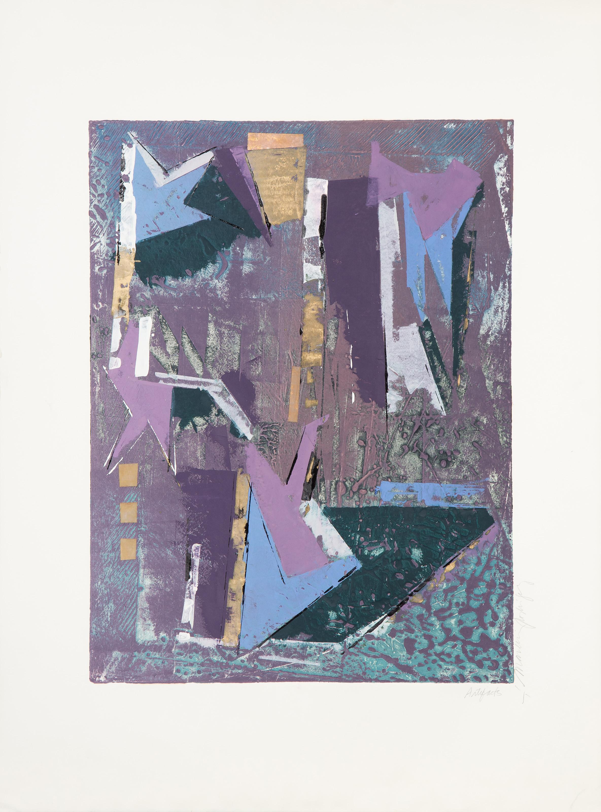 Manuel JR, philippin (1942 - ) -  Artéfacts. Support : Monographie et technique mixte sur BFK Rives, signée et titrée au crayon, Édition : 1/1, Taille de l'image : 20.75 x 15.5 pouces, Taille : 30 x 22 in. (76.2 x 55.88 cm), Description : Cette