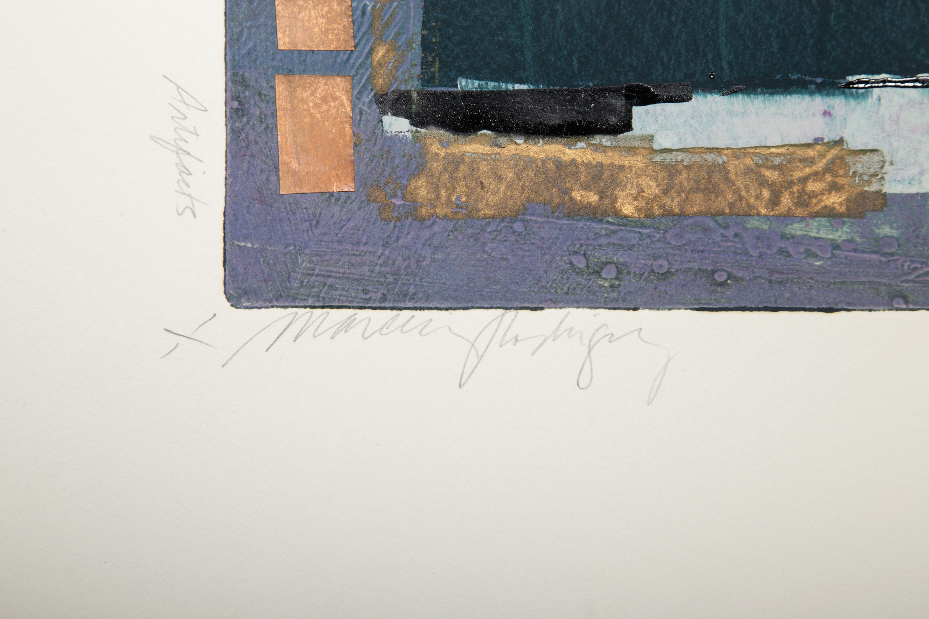 Artifacts V, Monoprint and mixed media by Manuel Rodriguez Jr. For Sale 1