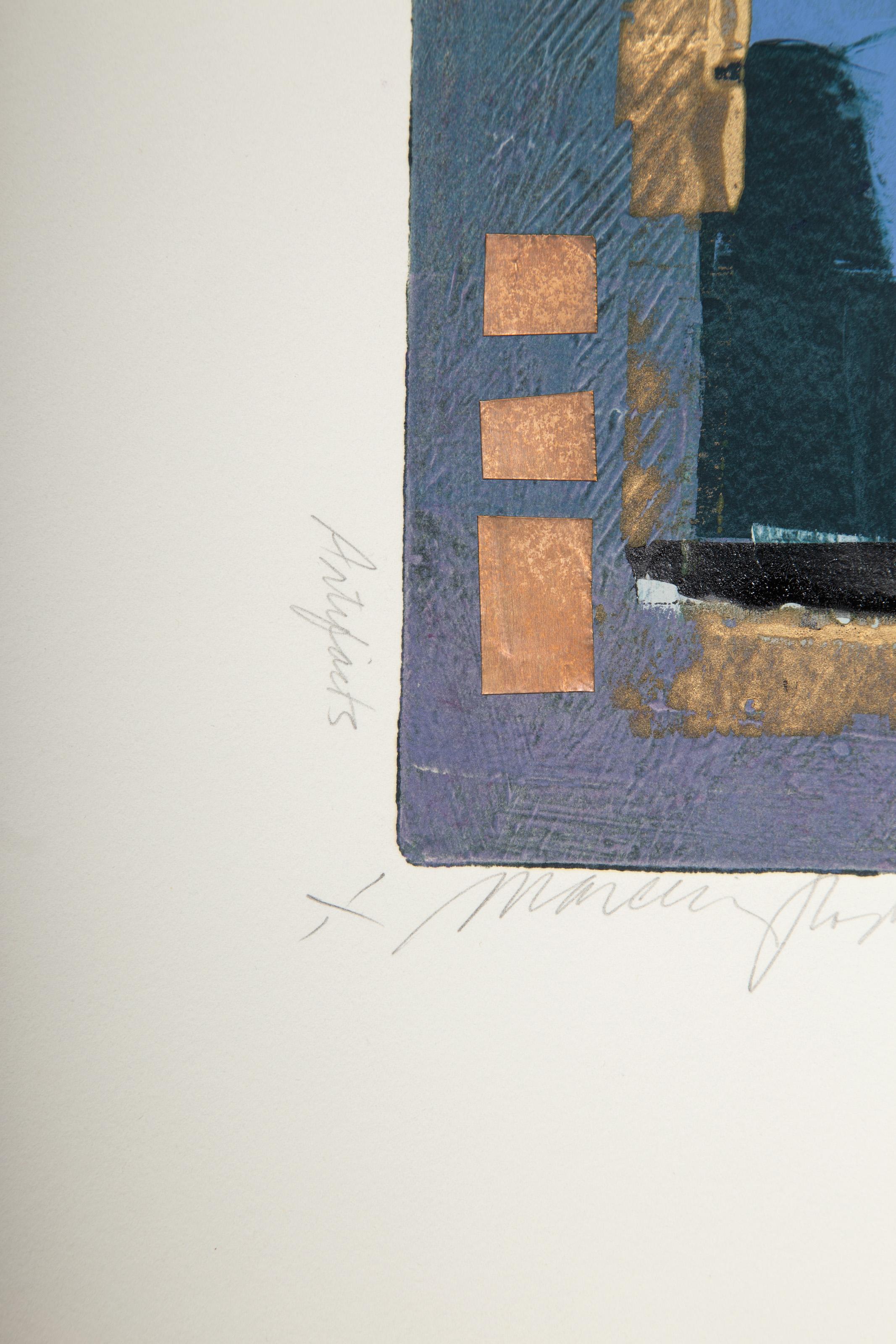 Artifacts V, Monoprint and mixed media by Manuel Rodriguez Jr. For Sale 2