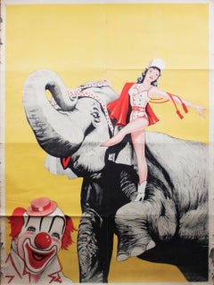 Vintage ARTIST UNKNOWN 'Barnum and Bailey'- Lithograph