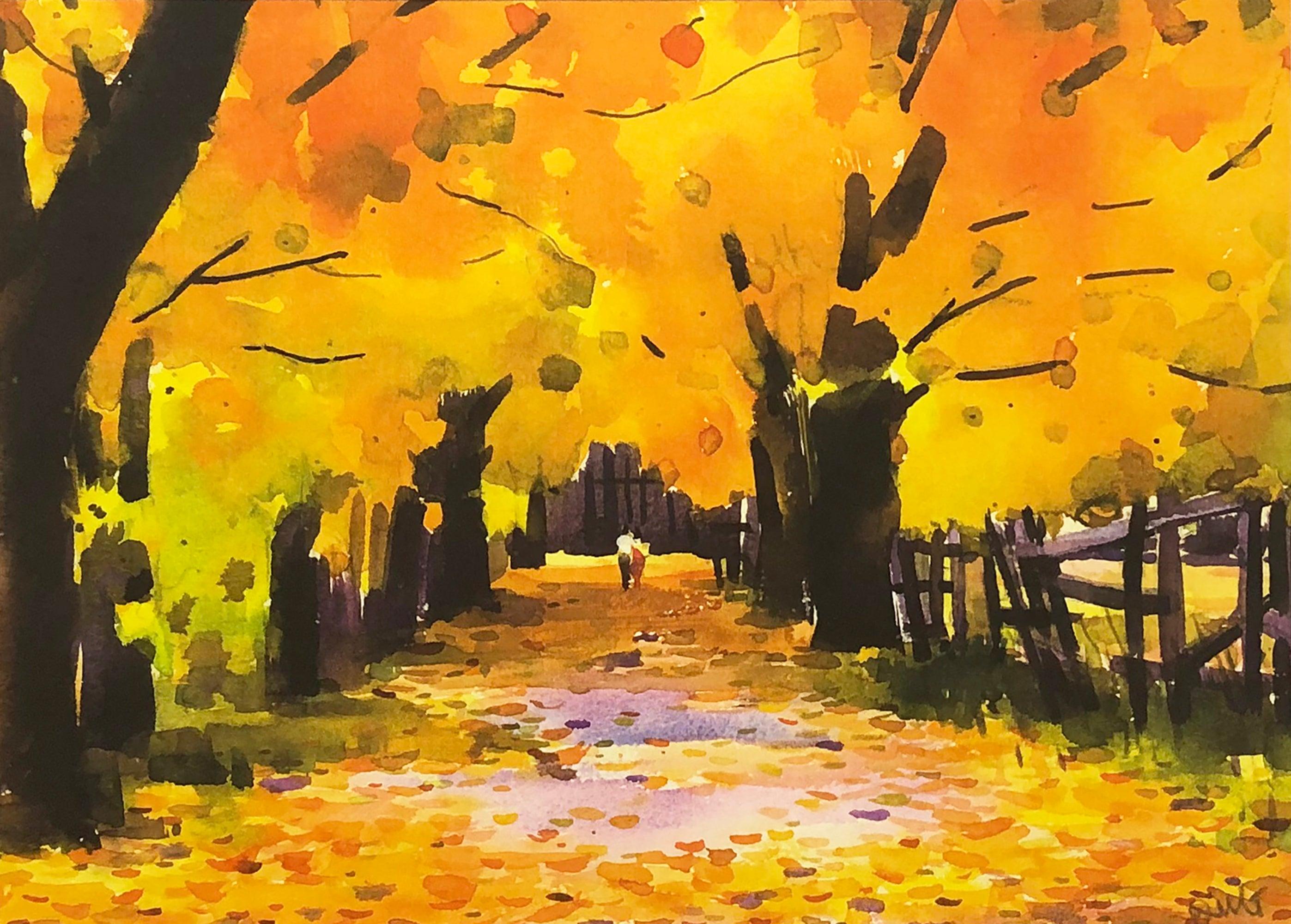 ARTIST UNKNOWN 'Fall Scene' - Contemporary Print by Unknown