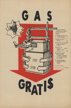 ARTIST UNKNOWN 'Free Gas'- Serigraph