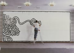 Vintage ARTIST UNKNOWN 'Keith Haring Painting I' 1993- Offset Lithograph