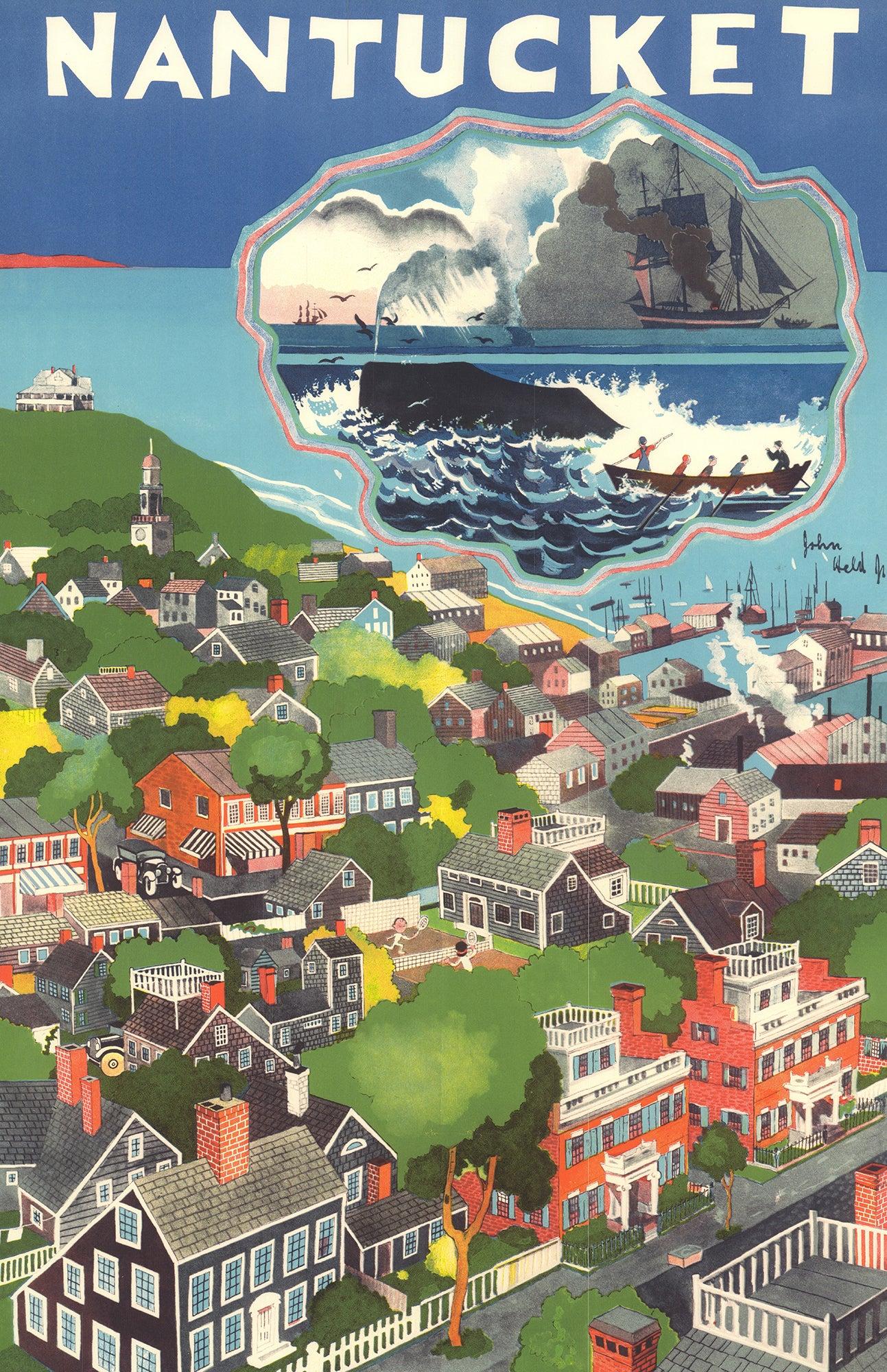 Esta reproducción bellamente impresa capta el encanto de Nantucket, mostrando sus pequeños pueblos, pintorescas playas y amplias vistas del océano. Aunque el artista sigue siendo desconocido, el cartel refleja el estilo clásico de los primeros