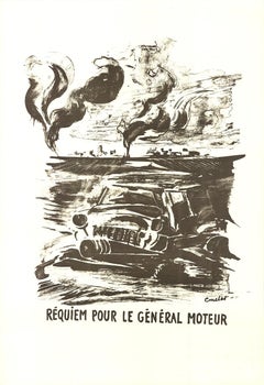 Vintage ARTIST UNKNOWN 'Requiem for General Moteur' 1968